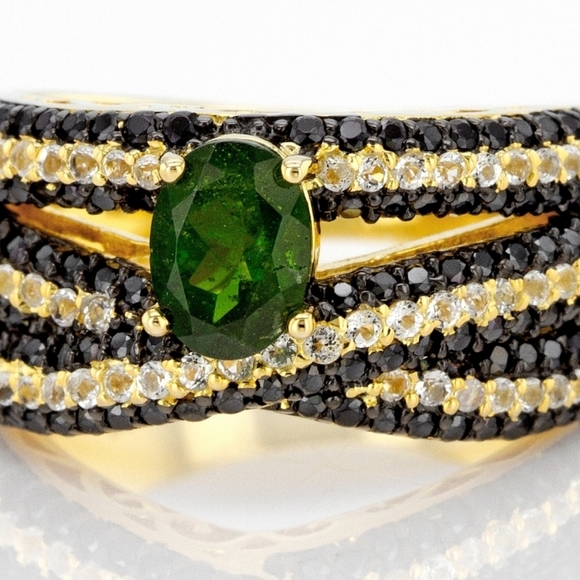 Green Chrome Diopside 18K Yellow Gold Over Sterling Silver Ring 2.58ctw Sz 7 - Picture 5 of 7